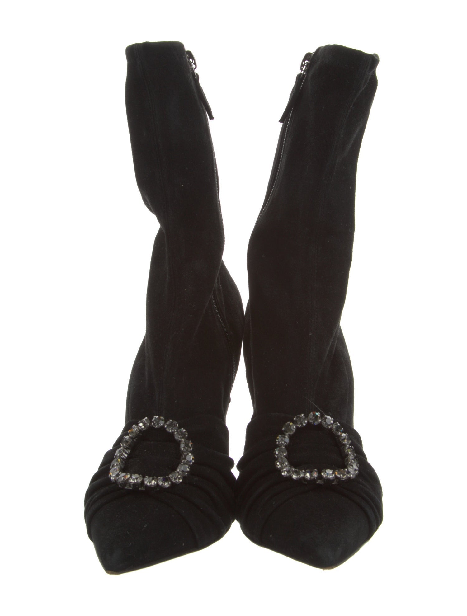 Oscar Tiye Suede Crystal Embellishments Sock Boots